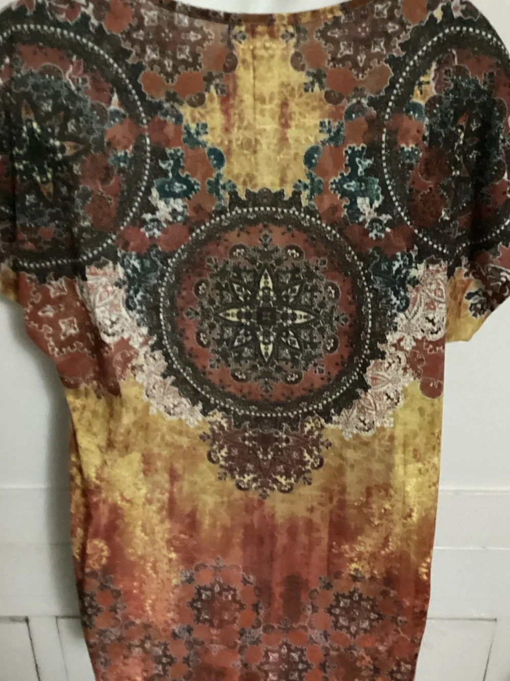 Roz & Ali Multicolor Boho Medallion Tie-Hem Size XL